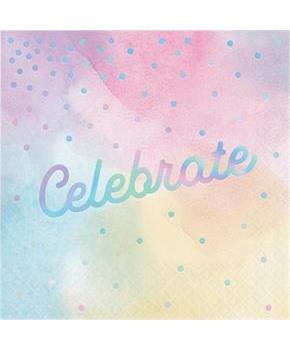 Iridescent 'Celebrate' Lunch Napkin (16)