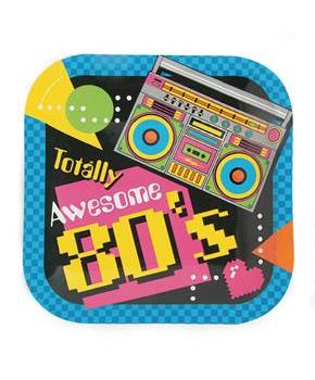80's Party Dessert Plates (8pcs)
