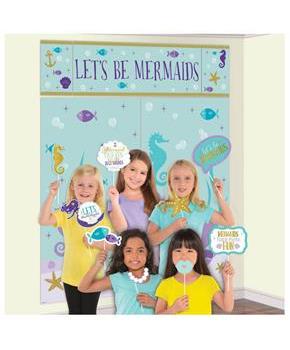 Mermaid Wishes Scene Setter with Photo Booth Props