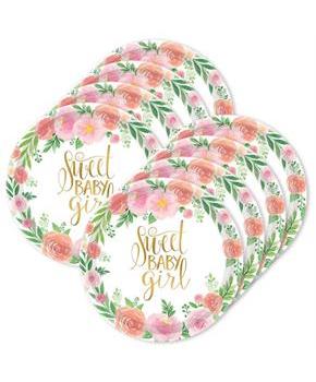 Floral Baby 7" Dessert Plates (24)
