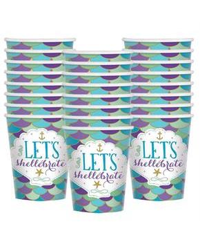 Mermaid Wishes Cups 9oz. Mermaid Wishes (24)