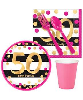 Pink & Gold 50th Birthday Snack Pack for 16