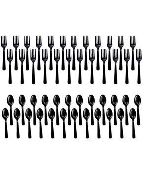 Forks & Spoons - Black (24 Each)