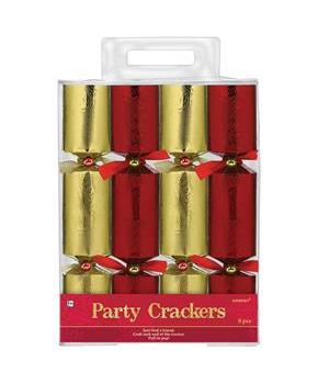 Red & Gold Foil Crackers (8)