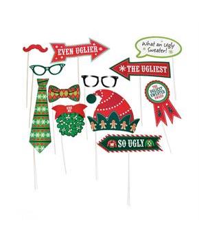Ugly Sweater Photo Stick Props (12pc)