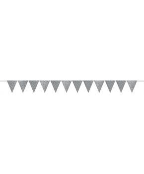 Create Your Own Glitter Silver Pennant Banner