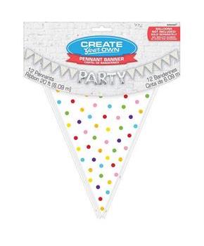 Create Your Own Rainbow Polka Dots Pennant Banner