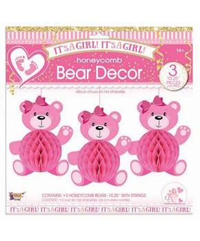 It's A Girl Honeycomb Bears (3)