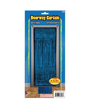 Blue Tinsel Doorway Curtin