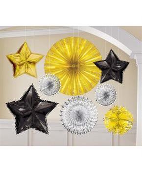 Starburst Foil Black Silver & Gold Decoration Kit