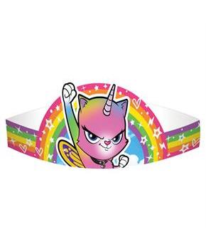 Rainbow Butterfly Unicorn Kitty Paper Party Crowns (8)