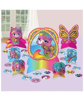 Rainbow Butterfly Unicorn Kitty Table Decoration Set