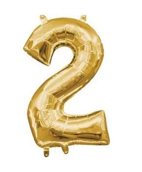 Balloon Air/Filled Num 2 Golden