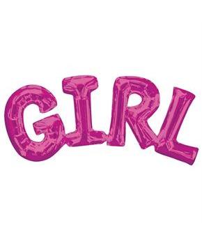 Balloon Air/Filled "Girl" Pink