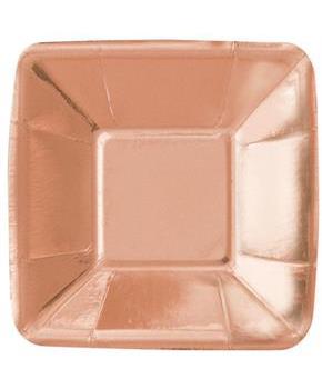 Rose Gold 5" Square Appetizer Plate (8)