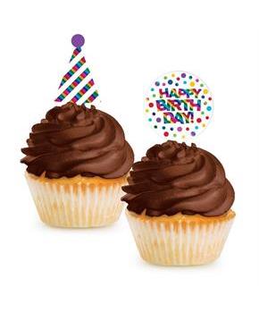Rainbow Foil Cupcake Picks (12)