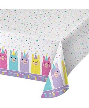 Llama Party Plastic Tablecover 54" x 102"