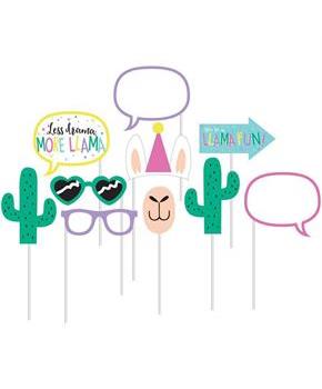 Llama Party 10" Photo Booth Props (10pcs)