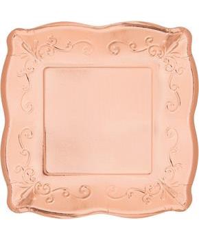 Rose Gold 10" Square Plate