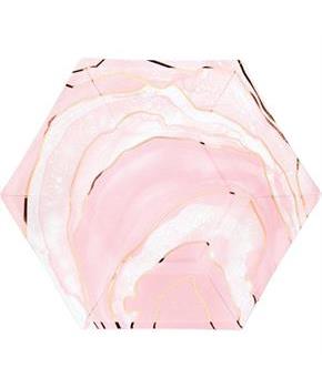 Rose All Day Geode Paper Dessert Plate (8)