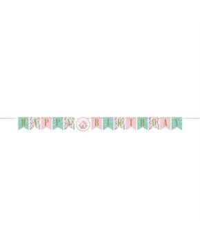 Floral Tea Party Tea 66" x 6" Party Banner