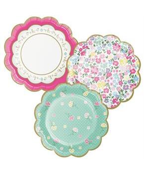 Floral Tea Party Scalloped Dessert Plate (8)