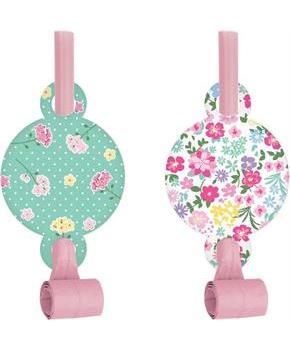 Floral Tea Party Party Blowers (8)