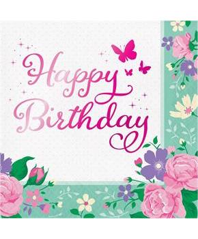 Floral Fairy Happy Birthday Lunch Napkin (16)