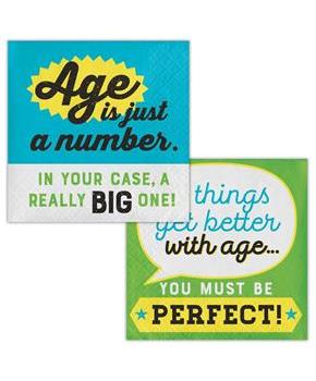 Old Age Humor Age is Just a Number Beverage Napkin