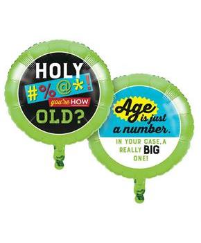 Old Age Humor Just a Number 18" Foil Balloon (1)