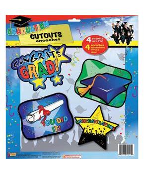 Graduation Wall Cut Out Decorations (4pcs)
