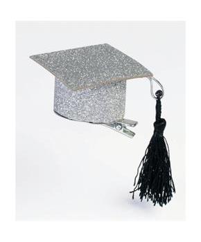 Graduation Hat Glitter Hair Clips (2pcs)