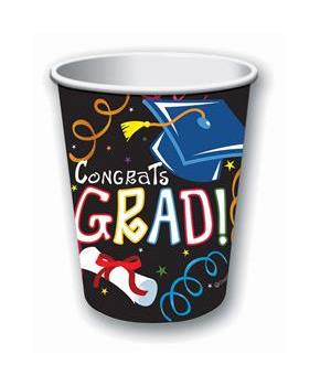 Graduation 9oz Paper Cups (8)
