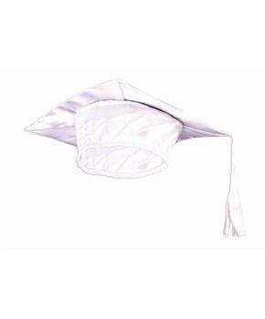 White Graduation Adult Cap - One-Size
