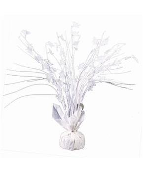 Grad Cap White Holographic 15" Table Centerpiece