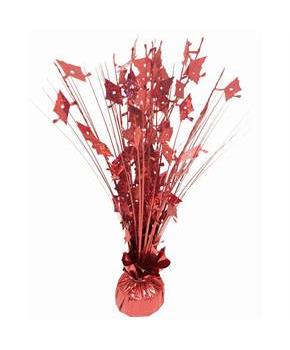 Grad Cap Red Holographic 15" Table Centerpiece