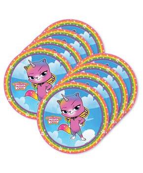 Rainbow Butterfly Unicorn Kitty Dessert Plate (24)