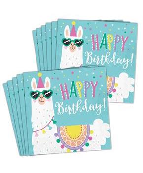 Llama Party Happy Birthday Lunch Napkin (48)