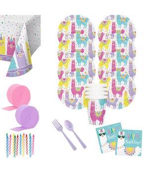 Llama Party Birthday Deluxe Tableware Kit (Serves