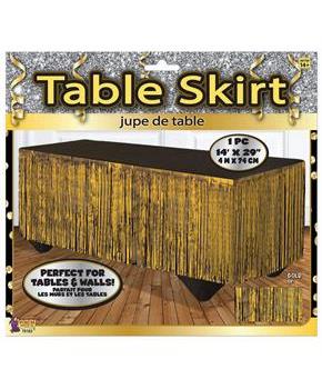 Gold Tinsel Table Skirt