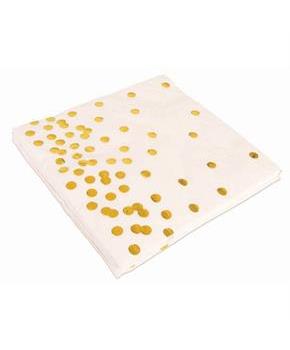 13" Gold Dot Paper Napkins