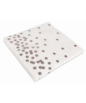 13" Silver Dot Paper Napkins