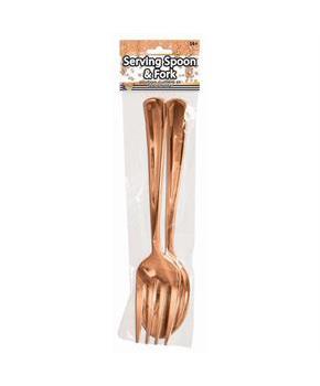 Rose Gold Serving Fork and Spoon