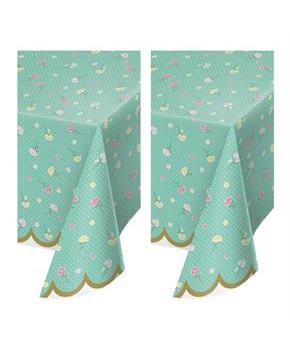 Floral Tea Party Plastic Tablecover (2)