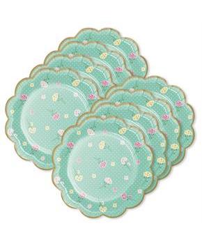 Floral Tea Party Scalloped Dessert Plate (24)