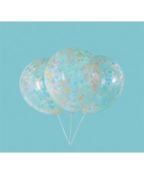 Clear Latex Balloons Pre-Filled with Pink Blue & G