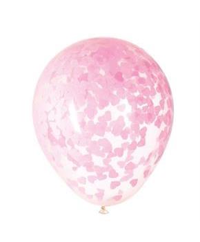 Clear Latex Balloons Pre-Filled with Pink Heart Co