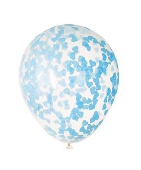 Clear Latex Balloons Pre-Filled with Blue Heart Co