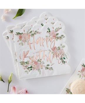 Ginger Ray Ditsy Floral Happy Birthday Napkin (16)
