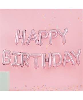 Ginger Ray Pastel Party Light Pink Happy Birthday